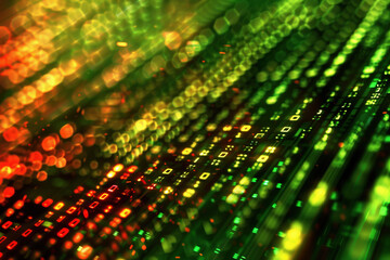 Poster - Abstract green computer internet and technology background. Background image. Created with Generative AI technology.