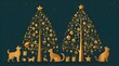Christmas greeting card Santa Klaus hat wolf businessman banner ornaments  geneative ai 