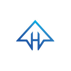 Poster - H letter growth arrow logo design