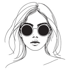 Wall Mural - Woman in sunglasses. Girl in minimalist style. Summer fashion