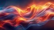 Abstract Flaming Energy Waves in Blue and Orange Hues
