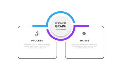 Poster - Infographic template vector element with 2 step line connected suitable for web presentation and business information