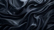 Abstract Smooth Elegant Black Satin Textile Texture: Silk







