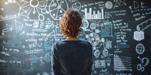 Poster - Brilliant Digital Whiteboard Character Brainstorming Innovative Concepts and Visionary Ideas in a Canvas of Cutting Edge
