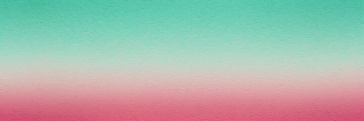 Wall Mural - Raspberry pink to mint green color gradient kraft paper grainy rough texture banner panoramic background banner template backdrop from Generative AI