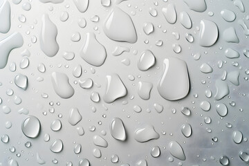 Poster - Water droplets on a white surface, top view