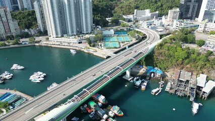 Wall Mural - Ap Lei Chau Bridge, Connecting Islands with Urbanity March 24 2024