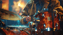 The Musician Plays The Drums