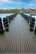 Wooden Pier at Thames River in London United Kingdom