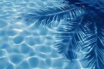 Poster - A majestic palm tree is gracefully mirroring its image in a calm pool of water, creating a mesmerizing reflection