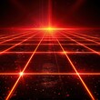 Futuristic red neon grid, low angle, glowing lines, dark ambiance ,professional color grading,soft shadowns, no contrast, clean sharp,clean sharp focus, digital photography,