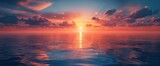 Fototapeta  - beautiful seascape with gradient sky twilight time pink blue hue, Generative Ai
