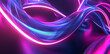 Abstract background of silk-like neon waves, merging pink and blue hues, suggesting fluidity and modern elegance.
