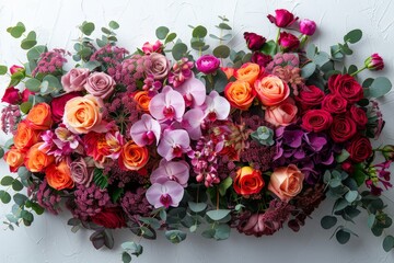 Poster - An arrangement of vibrant flowers displayed on a wall, adding beauty and color to the space