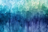 Fototapeta  - Vibrant watercolor blending depicting gentle rain on textured paper