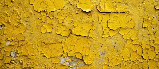 Wall Mural - Wall with a yellow texture.