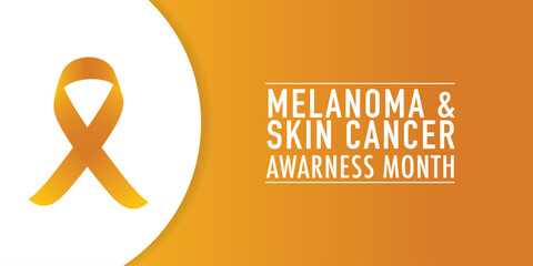 Melanoma and skin cancer awareness month observed each year in May,Exposure to ultraviolet (UV) rays causes most cases of melanoma. Melanoma and skin cancer awareness month template vector illustrator