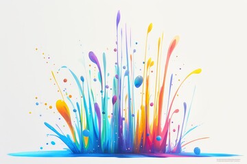 Wall Mural - A dynamic splash of colorful paint in motion, representing the vibrant energy and creativity 