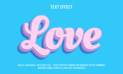 Poster - Love 3d editable text effect style