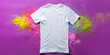 Vibrant Holi Color Splattered White T-shirt