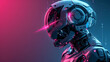 © Lush Diaries - Glowing futuristic robot with copyspace, textspace robot technology enhancements 2050