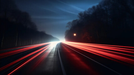 Wall Mural - traffic on the highway at night