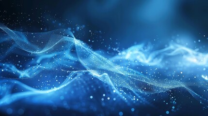 Poster - the digital network system features cyber quantum computing, artificial neural connections, and a dy