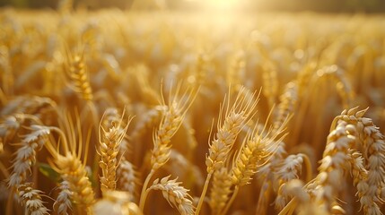 Golden Wheat Swaying with the Rhythm of the Earth s Heartbeat in a Lush Ethereal Landscape