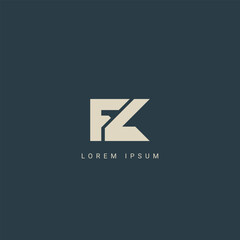 Fototapete - Minimal creative initial based FL logo and LF logo. Letter FL LF creative elegant monogram white color on black background.