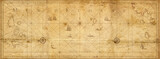 Fototapeta Mapy - Old map collage background. A concept on the topic of sea voyages, discoveries, pirates, sailors, geography, travel and history. Pirate, travel and nautical background.