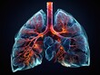 Radiographic depiction of lung anatomy. Abstract illustration