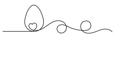 Sticker - Black easter egg line art style vector illustration. EPS 10