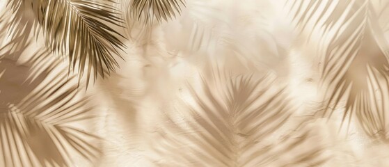 Light beige background with palm shadows