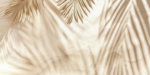 Light beige background with palm shadows