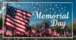 Memorial day text and US America flag. USA holiday 