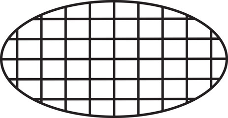 oval grid line shape vector