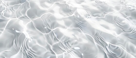 Wall Mural - Abstract white clear water texture background with ripples and waves, top view. Minimalist and clean background.