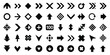 Arrows set of hundred black icons. Arrow icon. Arrow vector collection. Arrow. Cursor. Modern simple arrows. Vector illustration