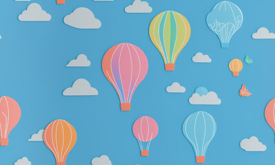  Balloons. Abstract seamless pattern. AI generated.