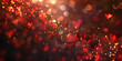 red and yellow bokeh Hearts are flying in the air birthday on a dark background 