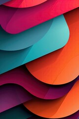 Wall Mural - Abstract wallpaper colorful design, shapes and textures, teal, orange and pink colors.