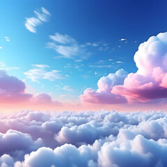 Beautiful sky background With soft and fluffy clouds