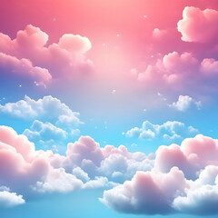 Wall Mural - Beautiful sky background With soft and fluffy clouds