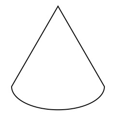 Wall Mural - cone shape, black and white vector illustration