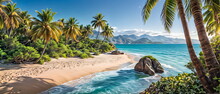 Tropical Paradise, Crystal Waters, Palm Trees, And Unspoiled Beauty