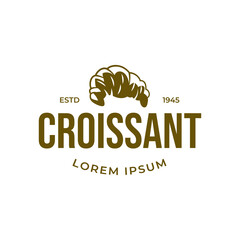 Poster - Croissant bakehouse vector design logo vector flat isolated illustration