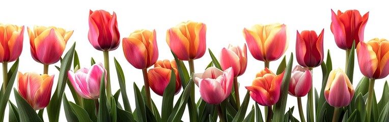 Canvas Print - Tulip Border with Ample Copy Space for Spring-Themed Designs and Projects