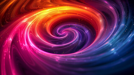 Poster - Vibrant swirl of colors ranging from warm oranges to cool blues.