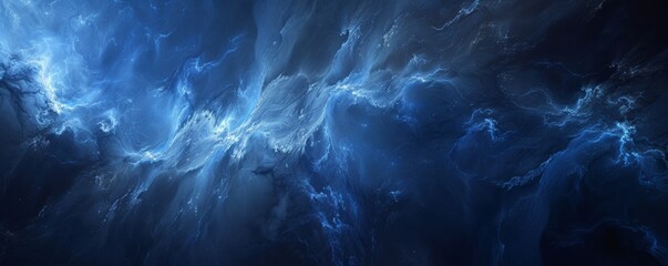 Poster - Abstract blue nebula background