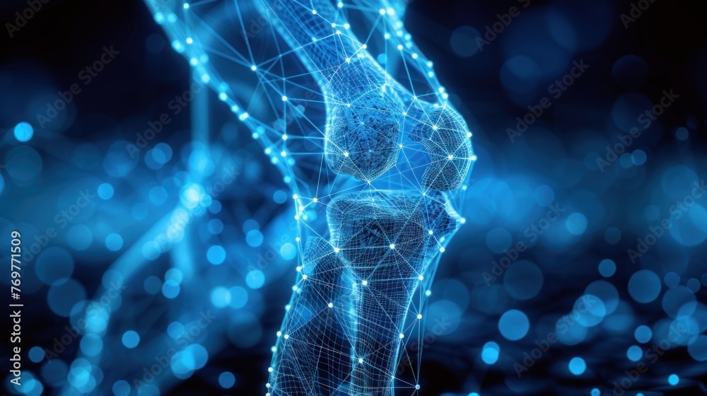 Human knee low poly wireframe vector illustration Stock Illustration ...